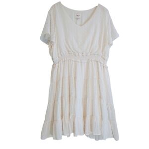 Hayden LA Women's Smocked Waist Swiss Dot Boho Dress Sz 2XL